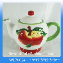 Elegant wholesale high quality ceramic apple tea pot